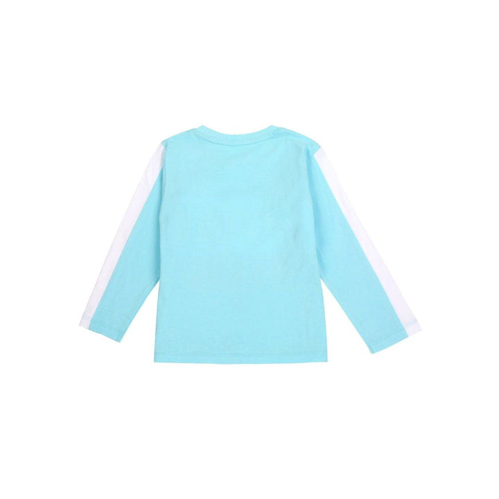 Meemee Boys Full Sleeves Printed Cotton T-Shirts In Light Blue