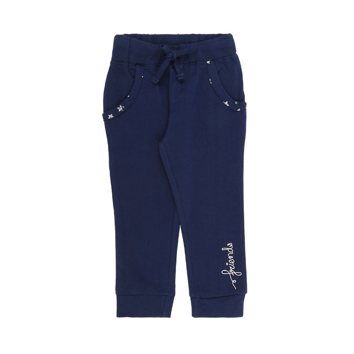 Mee Mee Printed Cotton Jogger Set For Girls -Navy