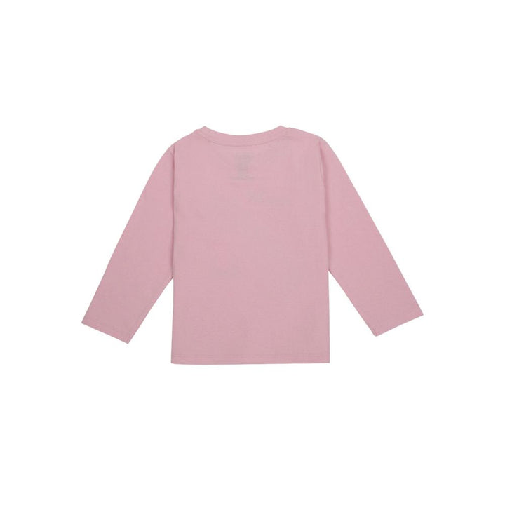 Meemee Girls Full Sleeves Printed Cotton T-Shirts In Rose Pink
