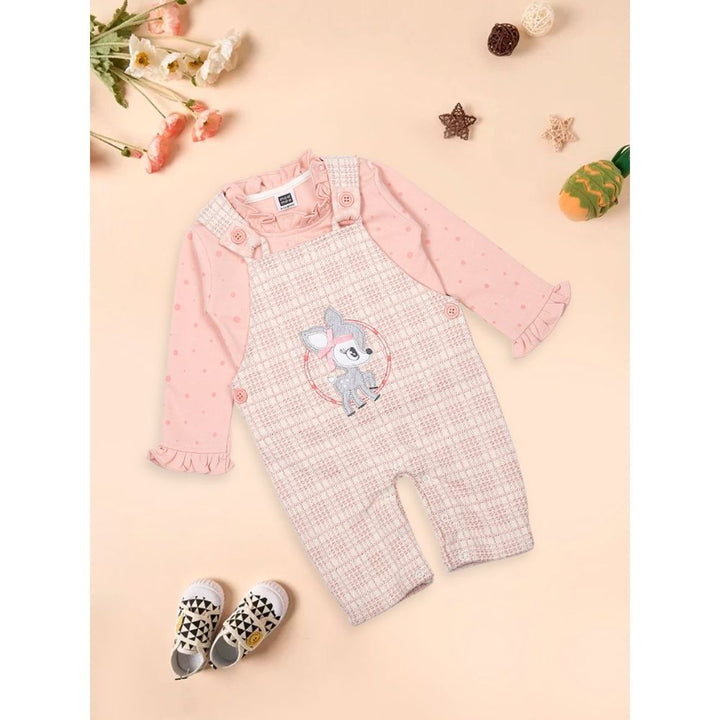 Mee Mee Printed Fleece Romper For Girls - (Pink)