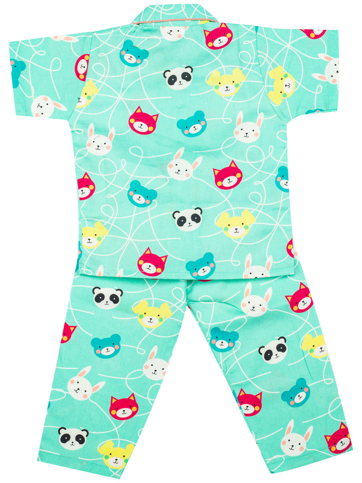 Mee Mee Boys Printed Nightsuit - Light Green