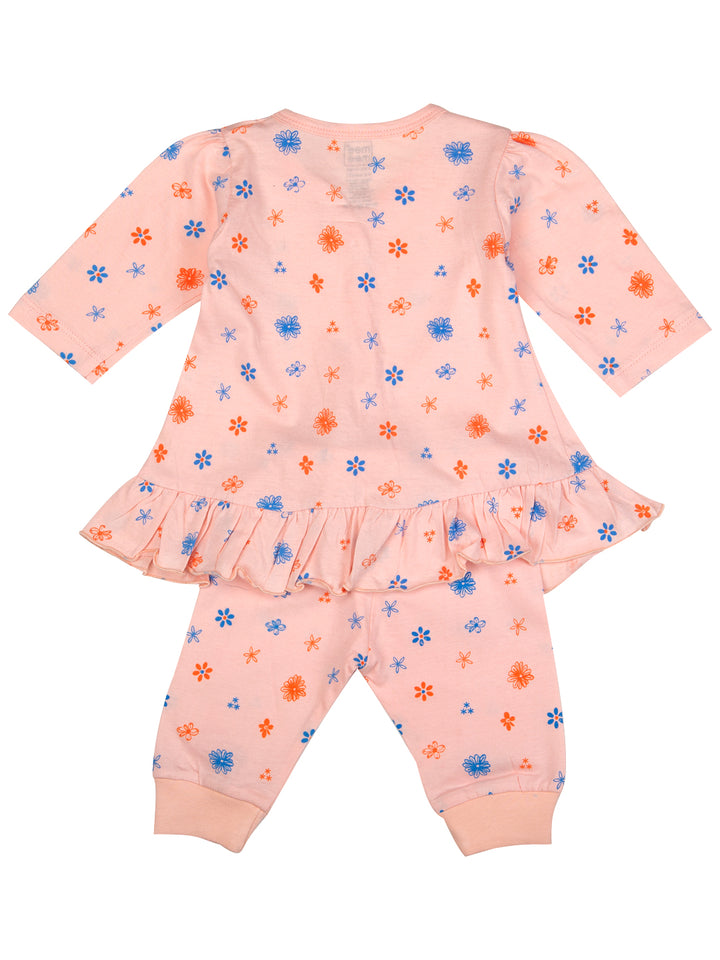 Mee Mee Girls Frock Legging set - Peach