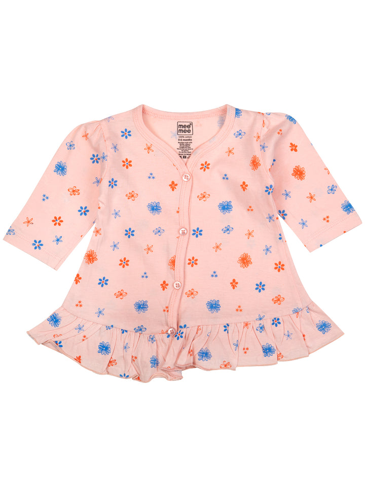 Mee Mee Girls Frock Legging set - Peach