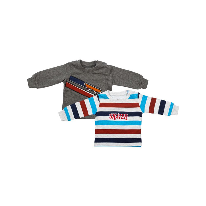 Mee Mee Boys Pack Of 2 T-Shirt – Antra Melnage & Grey Melange