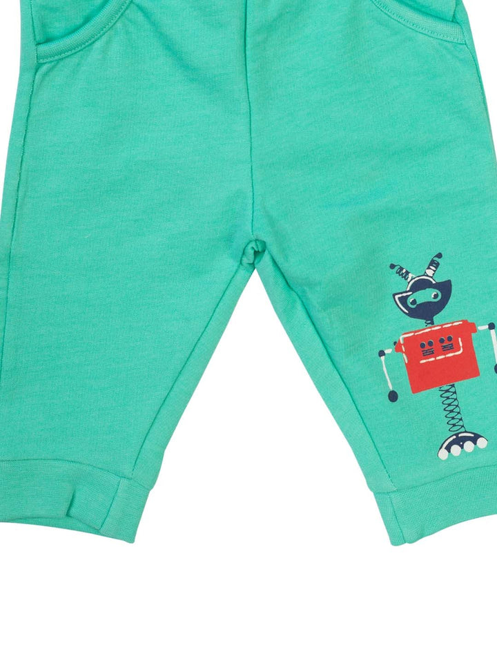 Mee Mee Boys Pack Of 2 Trackpants – Green & Grey Melange