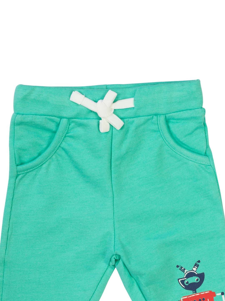 Mee Mee Boys Pack Of 2 Trackpants – Green & Grey Melange