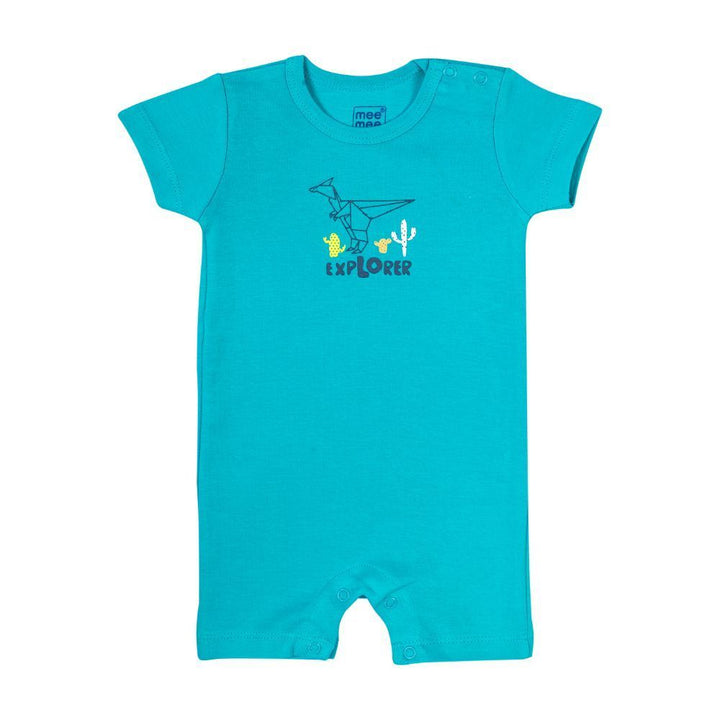 Mee Mee Kids Printed Romper Pack Of 2 -Lime & Teal