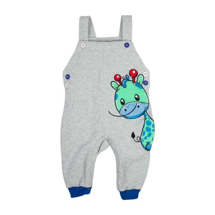 Mee Mee Boys Full Sleeve Blue Striper T-Shirt With Giraffe Applique Dungree Set