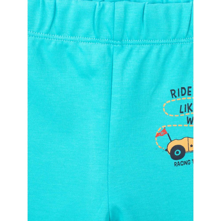 Mee Mee Full Length Leggings Pack Of 3 - Turq Blue Printed &Amp Turq Blue &Amp Navy