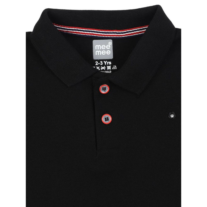 Meemee Boys Full Sleeves Printed Cotton T-Shirts In Black