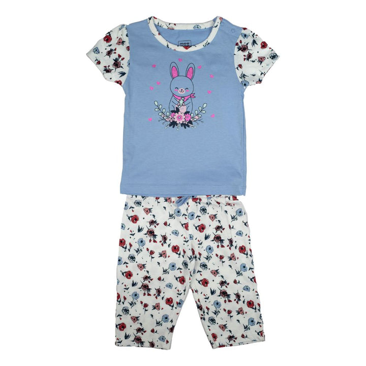 Mee Mee Kids Short Sleeve Floral Printed Bunny Night Suit