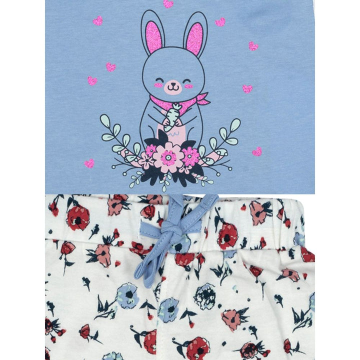 Mee Mee Kids Short Sleeve Floral Printed Bunny Night Suit