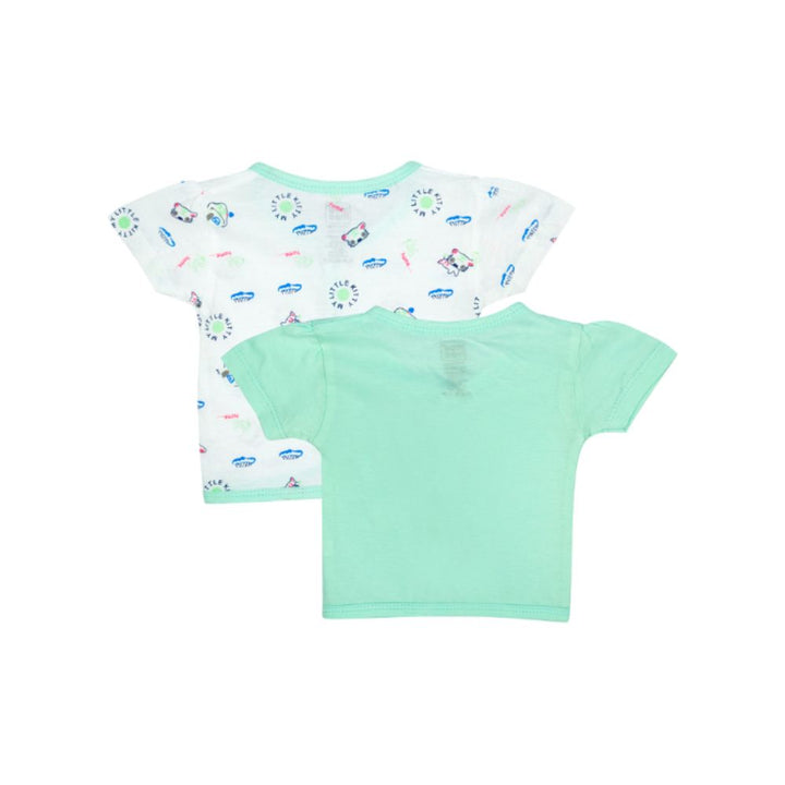 Mee Mee Short Sleeve Printed Jabla Pack of 2 - Mint, White