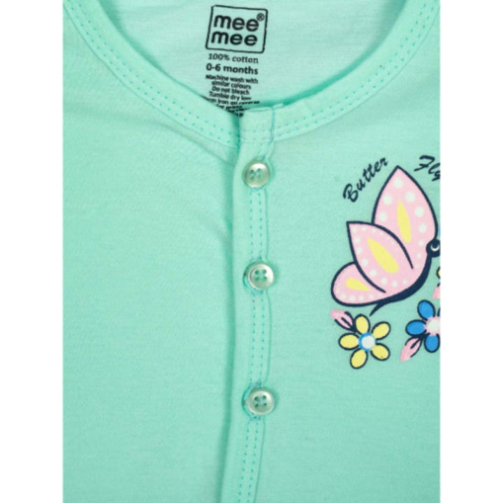 Mee Mee Short Sleeve Printed Jabla Pack of 2 - Mint, White