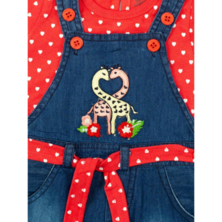 Mee Mee Girls Dungaree set -Pink