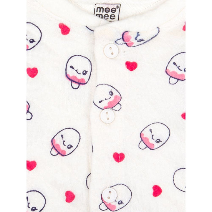 Mee Mee Full Sleeve Girls Polyfill Nightsuit - Cream