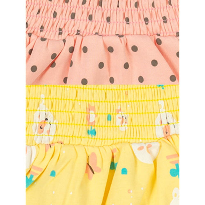 Mee Mee Girls Printed Frock Pack Of 2 -Yellow & Light Pink