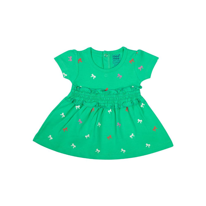 Mee Mee Girls Printed Frock Pack Of 2 -Oat & Mint