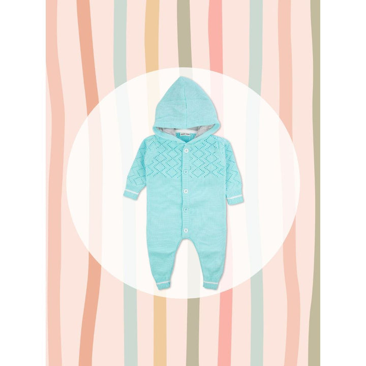 Mee Mee Full Sleeve Hooded Girls Romper (Light Blue)