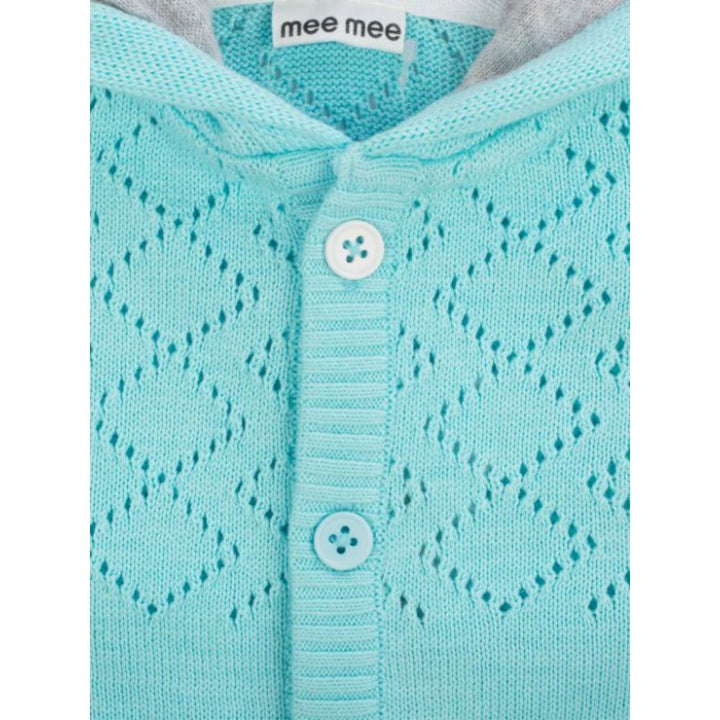 Mee Mee Full Sleeve Hooded Girls Romper (Light Blue)