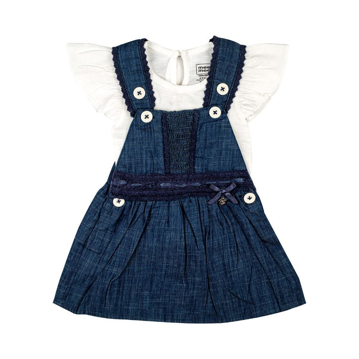 Mee Mee Girls Denim Frock With Top - Blue