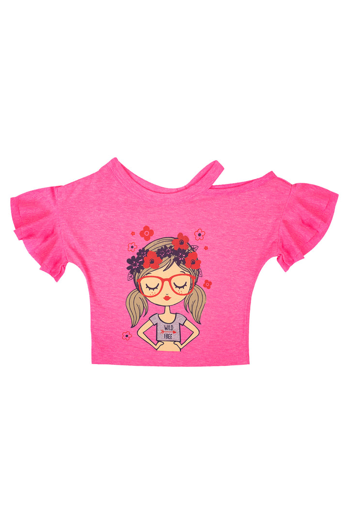 Mee Mee Girls Top - Neon Pink