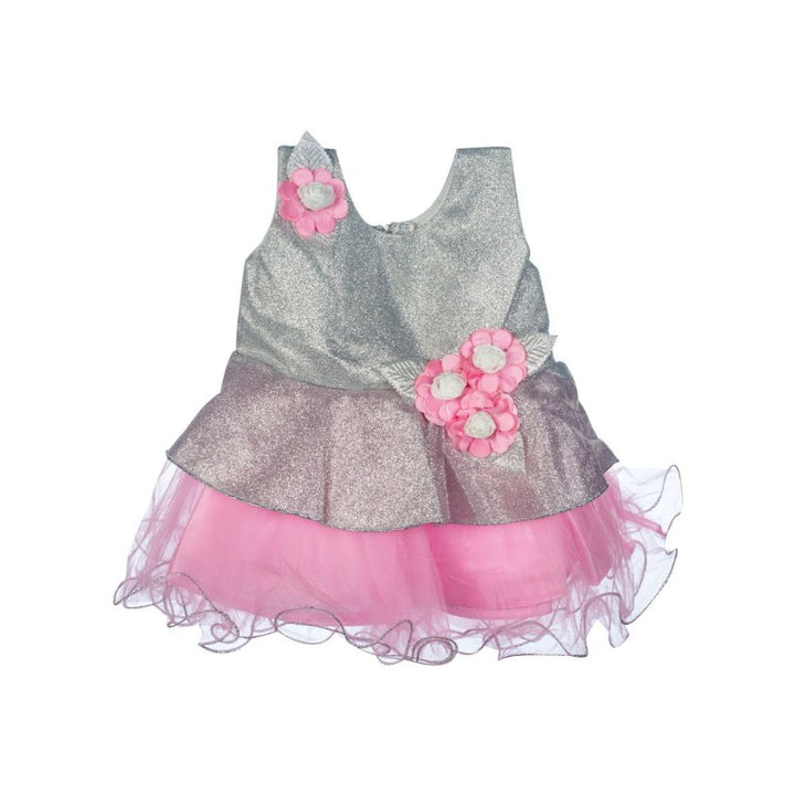 Mee Mee Baby Frilly Party Frock Silver Pink