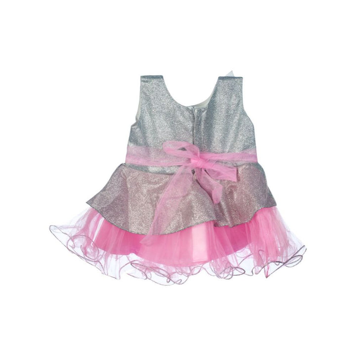 Mee Mee Baby Frilly Party Frock Silver Pink