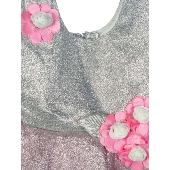 Mee Mee Baby Frilly Party Frock Silver Pink