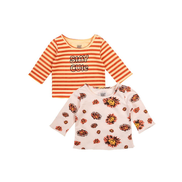 Mee Mee Girls Pack Of 2 Top – OffWhite & Peach