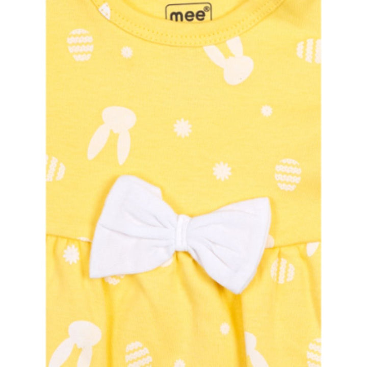 Mee Mee Girls Printed Frock Pack of 2 -Yellow White