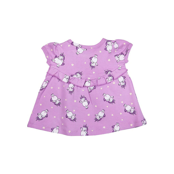 Mee Mee Girls Printed Frock Pack of 2 -Lilac & Off White