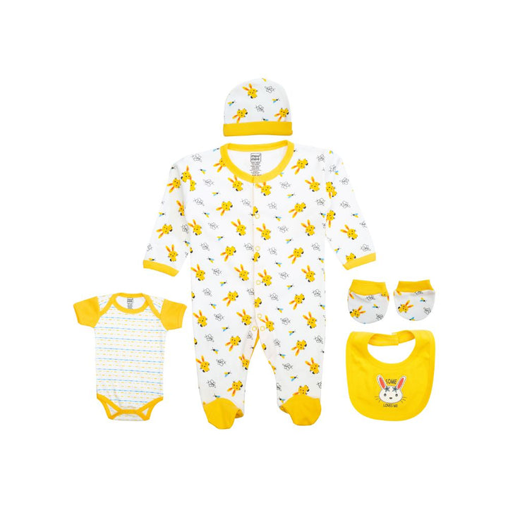 Mee Mee Clothing Gift SetPack Of 5Yellow White