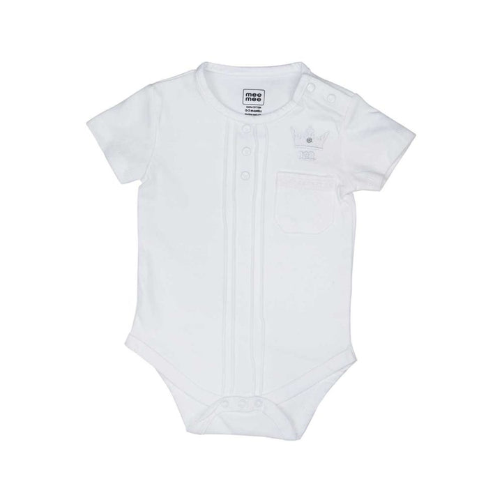 Mee Mee Short Sleeve Unisex Bodysuit - White