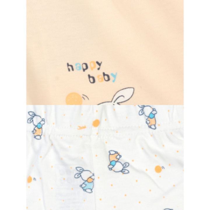 Mee Mee Baby White Peach Bunny Print Shorts - Pack Of 2