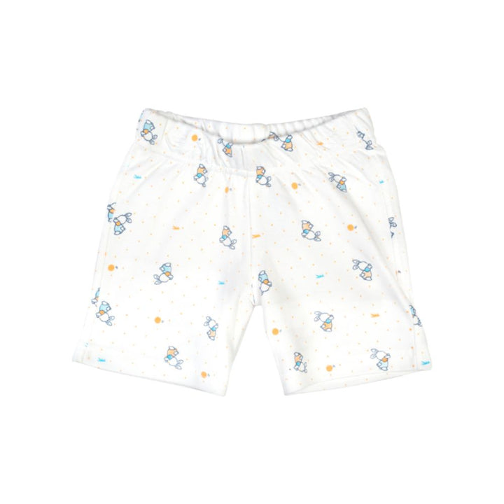 Mee Mee Baby White Peach Bunny Print Shorts - Pack Of 2