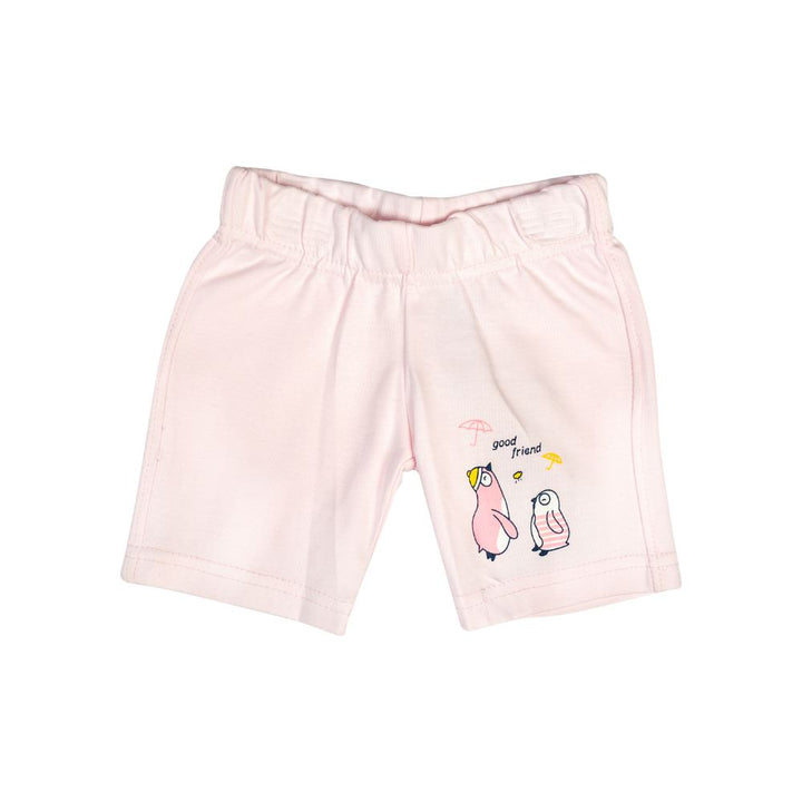Mee Mee Baby White  Pink Penguin Print Shorts - Pack Of 2