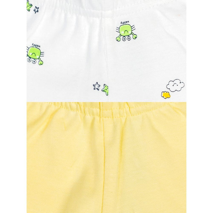 Mee Mee Baby White  Yellow Frog Print Shorts - Pack Of 2