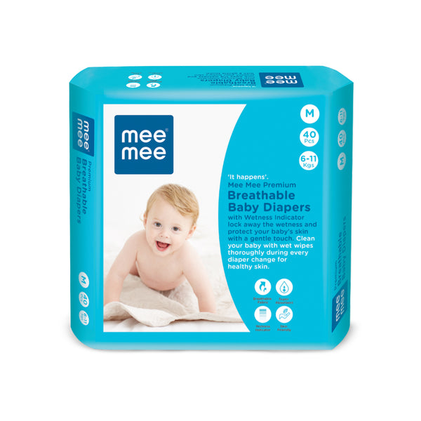 Premium Breathable Baby Diapers (Medium, 40 pcs)