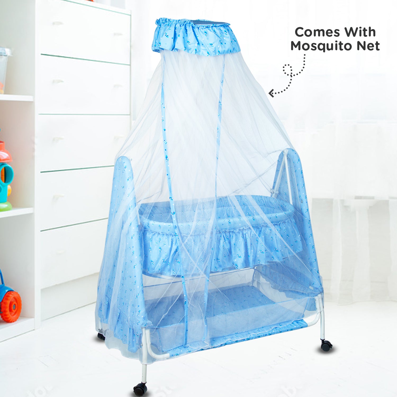 Mee mee cradle with mosquito outlet net